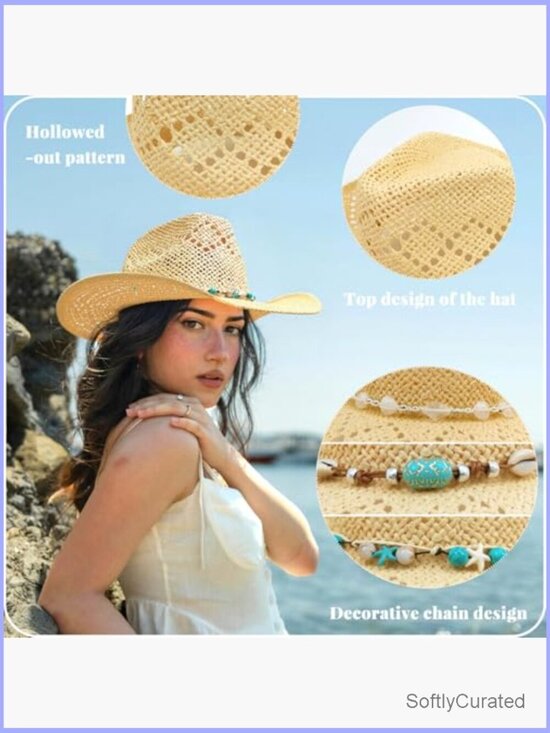 Handmade Straw Cowboy Hat with Three Bands main image 6